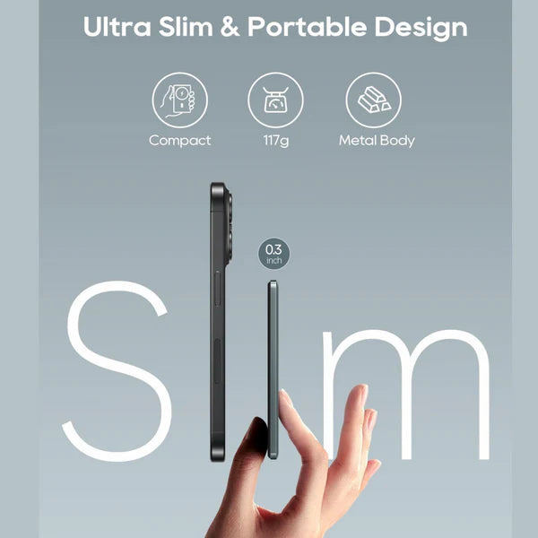 WiWU Wi-P019 Ultra-Thin 5,000mAh 0.3in Slim Mag-safe Battery Pack, Mini Thin Wireless Power Bank with PD 20W Two Way USB-C Charging WiWU Wi-P019 Ultra-Thin 5,000mAh 0.3in Slim Mag-safe Battery Pack, Mini Thin Wireless Power Bank with PD 20W Two Way USB-C Charging
